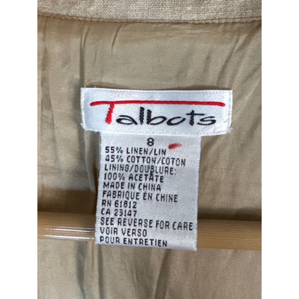 Vintage Linen Cotton Sleeveless Maxi Dress Sz 8 Khaki Minimalist Coastal Grandma - Picture 7 of 8